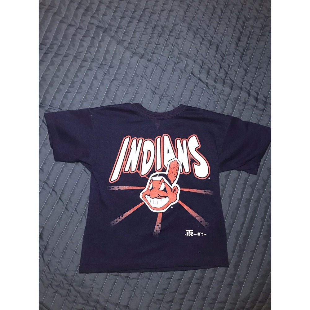 VTG 1996 Cleveland Indians All Over Print Team Rated  T Shirt Wahoo Youth